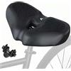CDDCWZ Sella per bicicletta oversize per uomo e donna, sella universale per mountain bike, city bike, bici elettriche, cyclette, comoda, extra larga, traspirante, ergonomica (nero)