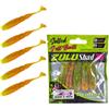 SEABUZZ Set di esche da pesca Zulu Shad 5 pezzi x 75 mm - luccio luccioperca pesce persico - esca artificiale per trote & pesce gatto - Set da pesca per acqua dolce e salata (Green Pumkin/Seed)