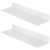 DecorDwell Mensola da Parete 40 cm, Mensola da Muro Doccia Metallo Bianca, Libreria a Parete Sospesa, 2 Pezzi Mensole da Muro per Libri, Barattoli di Spezie, DVD, Bagno, Cucina, Soggiorno
