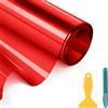 YAOBLUESEA Pellicola Fari Auto, Pellicola per Vetri Trasparente Adesiva per Faro Auto 200x30cm Rosso