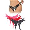 ohyeahlady Slip Sexydonna Hot Aperto con Fiocco Vita Bassa Perizoma Donna Seducente Pizzo Aperti Tanga Elasticizzate Mutandine Curvy Underwear Lingerie Sexy Intimo Taglie Forti Bikini Multicolore,L