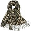YOOCHUENG Sciarpa Leopardata Donna Sciarpe Calde d'Inverno,Regali per Donne Sciarpa Leggera Morbida con Frange Corte, 200 × 70cm Cammello