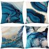 ARNTY Federe Cuscini Divano 45x45, Copricuscini Set di 4 Fodere Moderna Decorative Camera da per Esterno (Tie-dye Blu-Lino)