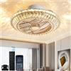 RRBEST Crystal Ventilatori Da Soffitto Con Lampada 72W LED Fan Plafoniera Invisibile 3 Velocità Con Telecomando＆APP Dimmerabile, Con ruota di guida dell'aria, circolazione dell'aria a 360°