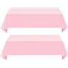 yayafunfun 2 Pezzi Tovaglie Rosa, 137 x 274 cm Tovaglia in Plastica, Rettangolare, Una Sola Volta，Impermeabile, Resistente all'olio per Compleanno, Matrimonio, Natale, La Tavola di Casa Festa