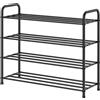 FANHAO Scarpiera in Acciaio Inossidabile a 4 Livelli,12-16 Paia di Scarpe | Semplice da assemblare, struttura salvaspazio, ideale per Soggiorno, Guardaroba e Corridoio, 68 x 26 x 65 cm, Nero opaco