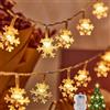 POIFL Luci Natale Esterno Batteria, Luci Albero Natale, 6M*40 Fiocco di Neve Luci, IP65 Impermeabile Luci Led a Batteria, per Albero di Natale Catene Luminose per Interno, Balcone, Giardino, Esterno