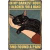 SUPERDANT Cartello In Latta con Nera Gatto Insegne Metallo con Gattino Targhe Retrò con Gatto In Mano Poster Da Parete Cartelli Bar e Caffetteria Decorazione 20x30cm