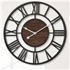 Pytha Sight Orologio Da Parete Grande Moderno,Orologio Da Parete Nero Vintage Industriale In Metallo Slenzioso Con Numeri Romani 35cm Con Quadrante Elegante In Noce Per Soggiorno,Ufficio,Cucina,Camino
