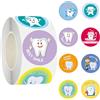 Ceonam 500 adesivi per ricompensa dei denti da 3,8 cm per bambini, a tema dentista, etichette autoadesive per cliniche dentali, regali per pazienti, premi in classe, artigianato fai da te, scrapbooking