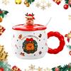 Cretvestsar Tazza Natalizia Grande Capacità Dipinta A Mano Isolata Per Amanti Di Bevande Calde, Caffè, Tè - Regalo E Addobbo (Ceramica C)
