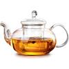 DxxD Teiera in Vetro, 1000ml Bricco da Tè di Vetro Resistente con Filtro Infusore Removibile Resistente al Calore, Teiera Compatibile con Fornelli per Tè, Tisane, Caffè, Sfuso Infusiera, Senza Gocce