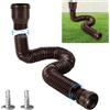 YushengTai Set di prolunga flessibile per tubo di scarico da 80/100 mm, prolunga per grondaia estensibile da 47 a 150 cm (marrone, 1 pezzo)