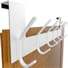 SKOLOO Appendiabiti da porta con 6 ganci, gancio per porta, da appendere, senza fori, per porta, per cucina, bagno, soggiorno e corridoio, bianco