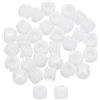 sourcing map 200 tasselli per cerniere da 1,1 x 0,8 cm, inserti in plastica con filettatura per cerniere di ante di armadietti, collegamenti di mobili, bianco