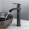 YAGJIA Rubinetto Bagno Nero Cascata, Rubinetto Lavabo Alto Retro, Rubinetti Lavabo Ottone, Rubinetto Bagno Miscelatore Singola Leva Antico ORB per Bagno