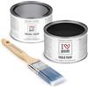 I LOVE paint I Love Chalk Paint - Kit Completo Vernice, Finitura e Pennello - Pittura Senza Carteggiare - Colore Nero (375ml Chalk Paint + 375ml Finitura + Pennello 40mm)