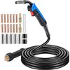 BOSYTRO Kit Cannola per Saldatura MIG/MAG MB15AK, 5m Torcia di Saldatura, con Connettore Euro, Set 22 Pezzi Deteriorabili incl. 180A per Saldatura CO₂/Argon in Officina & Industria
