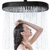 JINYOMFLY Soffione Doccia Grande, 35cm Cipolla per Doccia Grande, Testa Doccia con Ugelli in Silicone Liquido, Soffione Grande per Doccia Fisso, Nero