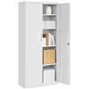 SONGMICS Armadietto Garage a 5 Ripiani con 2 Ante, Armadio Ufficio, 40 x 80 x 180 cm, 1 Serratura, Ripiani Regolabili, Armadio Metallo, Grigio Opaco OMC015G01