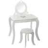 WELL HOME MOBILIARIO & DECORACIÓN Well Home - Mobile da toeletta con specchio e sgabello, design classico, tavolo da trucco con 1 cassetto, angolo di bellezza