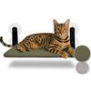 PiuPet® Amaca Gatto Finestra - Lettino Pieghevole e Salvaspazio, Grigio | Cuccia reversibile con ventose, lato estivo traspirante e caldo tessuto invernale, Mensola per gatti ideale per relax