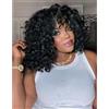 Mscat 8 Inch Pre Looped Ocean Wave Crochet Hair 8 Pack Black Boho Ocean Braids Pre Twisted Synthetic Deep Wavy Crochet Hair for Women 1B#