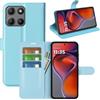 JIUNINE Cover a Libro per Motorola Moto G17 / G17 Power / G15, Blu