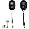 Eiaigky 2 Pezzi Telecomando Bluetooth Wireless per Smartphone, Telecomando Bluetooth per iPhone Compatto per Smartphone iOS Android Scatto a Distanza fino a 10 Metri Disparatore Portatile Senza App Aggiuntive