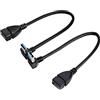 HSP-HSWITI Cavo di prolunga dati USB 3.0 SuperSpeed, adattatore da maschio a femmina a 90 gradi, cavo angolato corto verso l'alto e verso il basso per dispositivi con porta USB (20 cm, 8 pollici) - 2