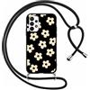 Foonary Cover con Cordino per Samsung Galaxy A23 5G 6,6, Custodia con Laccio Collana Tracolla Aesthetic Disegni Morbido Antiurto TPU Necklace Regolabile Protettiva Corda Case per Samsung A23, Fiore 2
