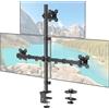 ELIVED Supporto per monitor 3 monitor per schermi da 17 a 32 pollici, braccio a tre monitor, altezza regolabile, asta alta 80 cm, max. 8 kg per braccio, VESA 75/100 mm, EV4013