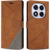 SONWO Cover per Xiaomi Redmi Note 14 PRO 4G, Flip Custodia in PU Pelle, Cover a Libro Portafoglio con Slot per Schede e Supporto Stand per Xiaomi Redmi Note 14 PRO 4G, Marrone