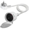 LANMINGLEL Cavo di prolunga Schuko corto, bianco, cavo di prolunga Schuko AC, 3 x 1,5 mm², 16 A, 250 V, IP44, per casa, ufficio, esterno (bianco 90 gradi, 1,5 m)