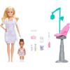 Barbie Carriere - Dentista, set con bambola bionda che indossa il camice bianco, mini bambola bambina, poltrona per le visite e accessori a tema inclusi, 3+ anni, JMK14