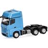 Herpa camion in miniatura Mercedes-Benz Actros L Gigaspace trattore 3 assi (6x4), azzurro chiaro, miniatura in scala 1:87, pezzo da collezione, Made in Germany, plastica