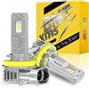 BMT xms H11 H16 LED Lampadina, 20000LM 400% Più luminosità bianco 6500K fendinebbia a LED H8, dimensioni mini 1:1 Plug and Play, 2 Pezzi