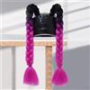 Whakano 2 Pezzi Casco Moto con Codici Rimovibili,Coda di Cavallo Gradiente con Ventosa,Accessori per Casco,Treccia Coda di Cavallo,per Moto e Bici,Nero Rosa Rosso