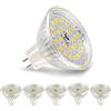 RuLEDne MR16 LED Bulbs Warm White 2700 K, MR16 GU5.3 LED 5 W Replacement for 50 W 40 W 35 W Halogen Lamp, 500 LM LED Bulb 120° Beam Angle, AC/DC 12 V, High CRI 83 Ra, No Flicker, No Dimmable Pack of 5