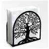 Doodlream Portatovaglioli decorativo in metallo nero con albero della vita, 12 x 12 x 5 cm, per casa, cucina, ristorante, picnic, feste, caffè, bar, sala da pranzo