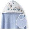 Interbaby Asciugamano Mantellina con cappuccio per bambini con bablagino - Giraffa bicicletta, blu