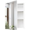 CHOEZON Armadietto da Bagno 45x60 cm a Parete con Specchio, Armadietto per Medicinali Sospeso con Ripiani Regolabili, Specchio da Ingresso, Bianco