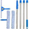 PIMEKOY Pulitore per finestre 1,5 m con manico 35 cm e lavavetri 38 cm, set professionale per pulizia vetri, doccia e porte in vetro
