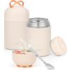 ZWOOS Termos per Alimenti 850 ml, Contenitore Termico per Alimenti Caldi con Maniglia, Portavivande Termico Acciaio Inossidabile con Cucchiaio, per Zuppa, Pasta (Bianco)