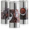 com-four® 3x barattolo per cialde di caffè - barattolo di metallo per cialde di caffè - barattolo decorativo con coperchio in un moderno design vintage - contenitore per caffè
