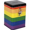 I-TOTAL® - Salvadanaio Divertente con Lucchetto e Chiavi/Portamonete in Metallo con Chiusura - Idea Regalo (LOVE IS LOVE)