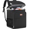 Lifewit Zaino Frigo Termico, Grande Borsa Frigo Zaino Portatile, Cestini e Panieri da Picnic, Zaini Termica porta Pranzo per Mare, Spiaggia, Viaggio, Campeggio, Nero, 26L