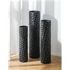 Sziqiqi Vaso da Terra Alto Nero: 70/60/50 cm Vasi Alti per il Soggiorno - Metallo Vasi da Terra Grandi Set di 3 per Camera da Letto Angolo Corridoio