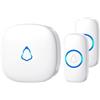 SECRUI Campanello radio per porta di casa, 1 ricevitore + 2 trasmettitori, campanello senza fili Doorbell con 58 melodie, 120dB 5 livelli di volume, IP55 impermeabile, LED, portata 300 m
