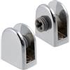 AERZETIX - C41685 - Set di 2 gambe supporto per vetro specchio 3-7mm - pinza per vetro a mezza luna - finitura cromata